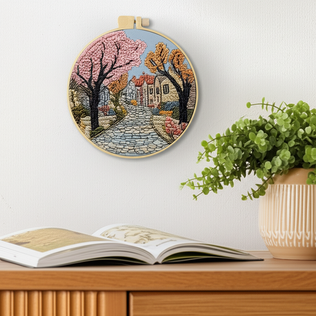 The Street Scenery Series Handmade DIY Embroidery Material Package Set Includes A 15-centimeter Embroidery Clip, Needle And Thre - gallery 2