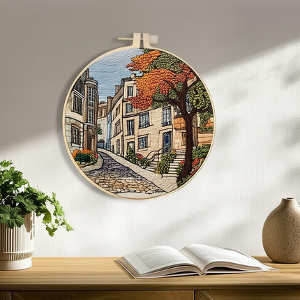 The Street Scenery Series Handmade DIY Embroidery Material Package Set Includes A 15-centimeter Embroidery Clip, Needle And Thre - gallery 2