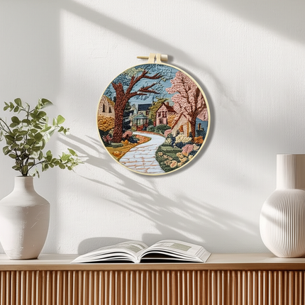 The Street Scenery Series Handmade DIY Embroidery Material Package Set Includes A 15-centimeter Embroidery Clip, Needle And Thre - gallery 2