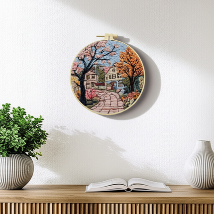The Street Scenery Series Handmade DIY Embroidery Material Package Set Includes A 15-centimeter Embroidery Clip, Needle And Thre - gallery 2