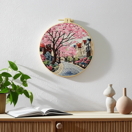 The Street Scenery Series Handmade DIY Embroidery Material Package Set Includes A 15-centimeter Embroidery Clip, Needle And Thre - gallery 2