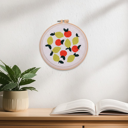 DIY Punch Needle Embroidery Kit with Yarn Food Pattern Starter Kit Magic Tufting Set Poking Cross Stitch Handwork Needlework - gallery 2