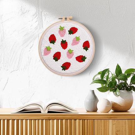 DIY Punch Needle Embroidery Kit with Yarn Food Pattern Starter Kit Magic Tufting Set Poking Cross Stitch Handwork Needlework - gallery 2