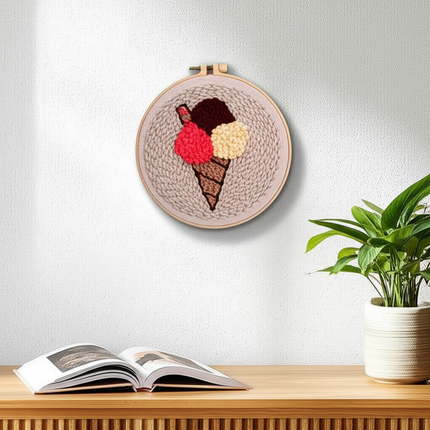 DIY Punch Needle Embroidery Kit with Yarn Food Pattern Starter Kit Magic Tufting Set Poking Cross Stitch Handwork Needlework - gallery 2