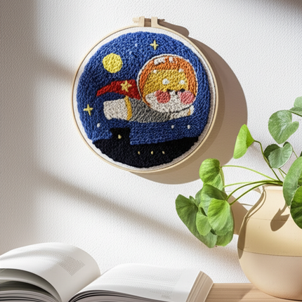 GATYZTORY punch embroidery needle set Cute astronaut crafts supplies adults punch needle package embroidery and creativity Knit - gallery 2