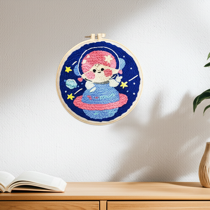 GATYZTORY punch embroidery needle set Cute astronaut crafts supplies adults punch needle package embroidery and creativity Knit - gallery 2