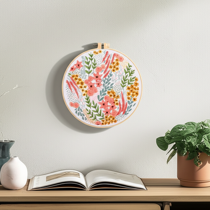 Embroidery Kit for Beginners and Embroidery Enthusiasts Includes Floral Landscape with Thread Needles DIY Stitching Art Needle - gallery 2