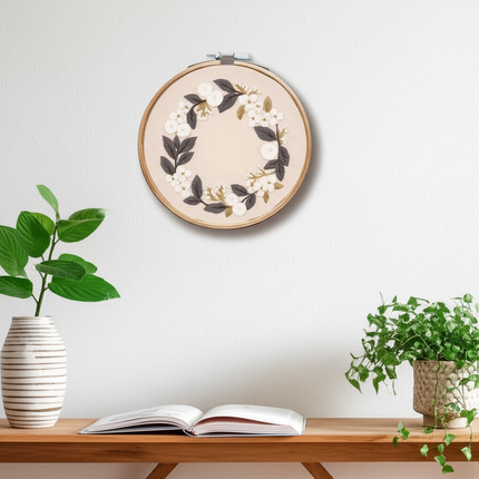 Wreath Embroidery Kit for Adult Cross Stitch Kits for Hand with Flower Patterns and Instructions DIY with Threads and Needles - gallery 2