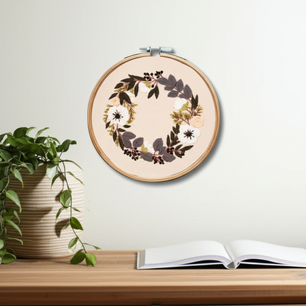 Wreath Embroidery Kit for Adult Cross Stitch Kits for Hand with Flower Patterns and Instructions DIY with Threads and Needles - gallery 2
