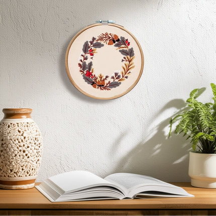 Wreath Embroidery Kit for Adult Cross Stitch Kits for Hand with Flower Patterns and Instructions DIY with Threads and Needles - gallery 2