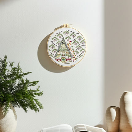 1pc DIY Embroidery Supplies Tree Bird Plant Flower Full Set Hoop Needle Arts And Craft Landscape Scenery Handmade Gift - gallery 2