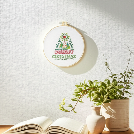 1pc DIY Embroidery Supplies Tree Bird Plant Flower Full Set Hoop Needle Arts And Craft Landscape Scenery Handmade Gift - gallery 2