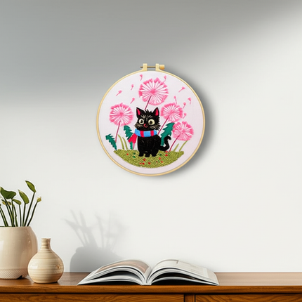 Cartoon Cute Cat Basic DIY Material Pack for Beginners with EN CN Instructions Needles Stamped Cloth for DIY Teenager - gallery 2
