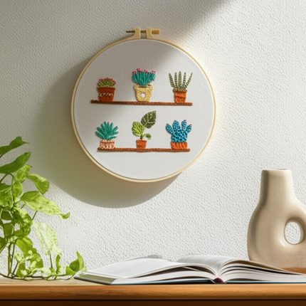 Simple Flower for Teenager Embroidery Kit with Thread, CN EN Instruction,Stamped Cloth,Needles DIY Gift for Student - gallery 2