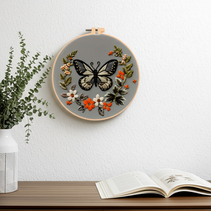 Cute Animal Handmade Embroidery Kit with Pattern Cotton Threads Needles Hoop Handmade Sewing Art Craft Kit for Mom Grandma - gallery 2