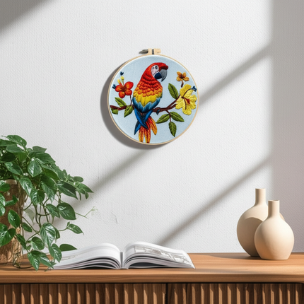 Cute Animal Handmade Embroidery Kit with Pattern Cotton Threads Needles Hoop Handmade Sewing Art Craft Kit for Mom Grandma - gallery 2