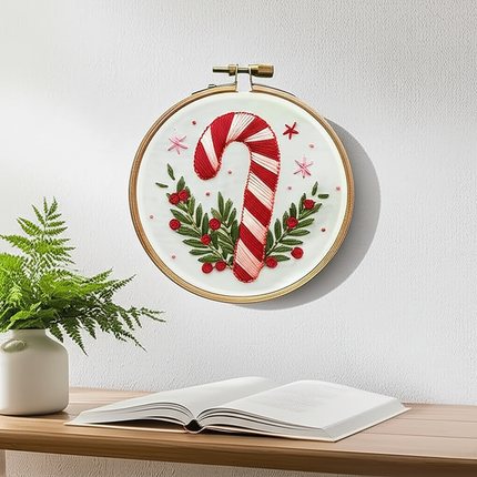 Christmas Cross Stitch Embroidery Kit Includes Embroidery Hoop Embroidery Cloth Threads DIY Embroidery Kit for Beginners Adults - gallery 2