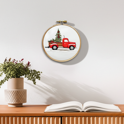 Christmas Cross Stitch Embroidery Kit Includes Embroidery Hoop Embroidery Cloth Threads DIY Embroidery Kit for Beginners Adults - gallery 2