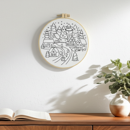 Christmas Embroidery Kit with Pattern and Instructions for Beginners with Embroidery Hoop Color Threads and Needles - gallery 2