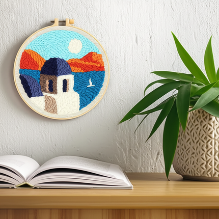 Landscape Pattern Punch Needle Embroidery Kit for Beginners Kids DIY Needlework Wool Work Decorative Paintings Home Decor - gallery 2