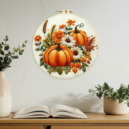 Halloween Stamped Cross Stitch Embroidery Kits with Hoop Cloth Color Thread - gallery 2