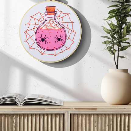 Halloween Stamped Cross Stitch Embroidery Kits with Hoop Cloth Color Thread - gallery 2