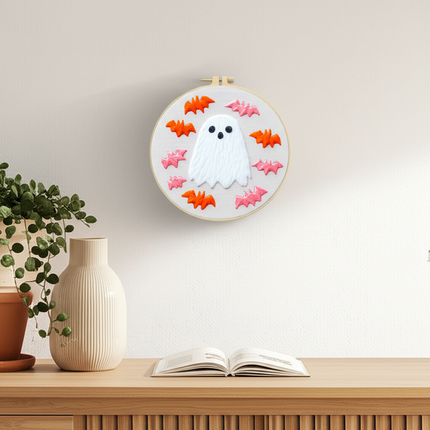 Halloween Stamped Cross Stitch Embroidery Kits with Hoop Cloth Color Thread - gallery 2