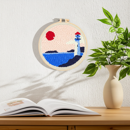 Landscape Pattern Punch Needle Embroidery Kit for Beginners Kids DIY Needlework Wool Work Decorative Paintings Home Decor - gallery 2