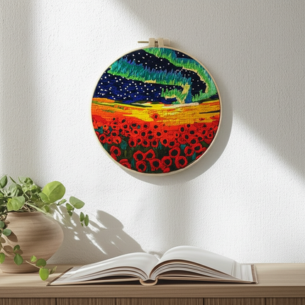 Flowers Stamped Cross Stitch Embroidery Kits with Hoop Cloth Color Thread - gallery 2