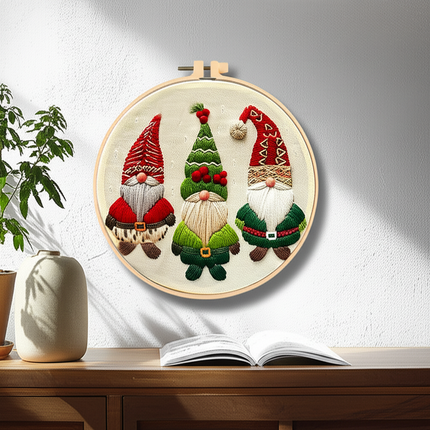Merry Christmas Needlework Embroidery Kit with Pattern Cotton Threads Needles Hoop Handmade Sewing Art Craft Kit for Adults - gallery 2