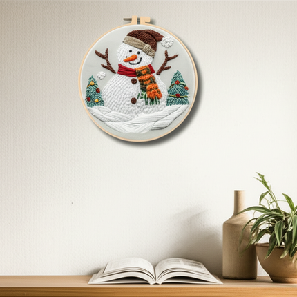 Merry Christmas Needlework Embroidery Kit with Pattern Cotton Threads Needles Hoop Handmade Sewing Art Craft Kit for Adults - gallery 2