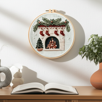 Merry Christmas Needlework Embroidery Kit with Pattern Cotton Threads Needles Hoop Handmade Sewing Art Craft Kit for Adults - gallery 2
