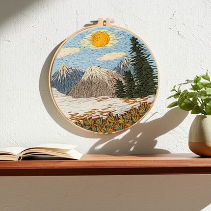 Merry Christmas Needlework Embroidery Kit with Pattern Cotton Threads Needles Hoop Handmade Sewing Art Craft Kit for Adults - gallery 2