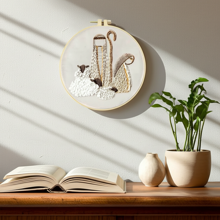 Nativity Stamped Cross Stitch Embroidery Kits with Hoop Cloth Color Thread - gallery 2