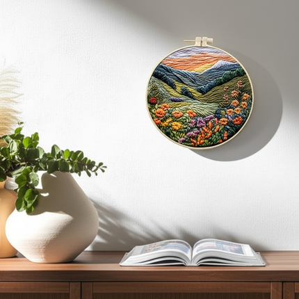 Embroidery Kit with Scenery Pattern Mountain and Moon Landscape for Skilled DIY Embroidery Adults Perfect Handmade Gift - gallery 2