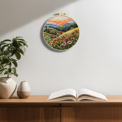 Embroidery Kit with Scenery Pattern Mountain and Moon Landscape for Skilled DIY Embroidery Adults Perfect Handmade Gift - gallery 2