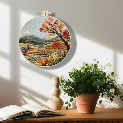 Embroidery Kit with Scenery Pattern Mountain and Moon Landscape for Skilled DIY Embroidery Adults Perfect Handmade Gift - gallery 2