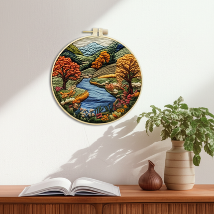 Embroidery Kit with Scenery Pattern Mountain and Moon Landscape for Skilled DIY Embroidery Adults Perfect Handmade Gift - gallery 2