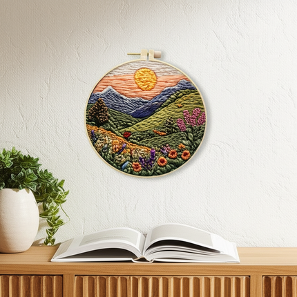 Embroidery Kit with Scenery Pattern Mountain and Moon Landscape for Skilled DIY Embroidery Adults Perfect Handmade Gift - gallery 2