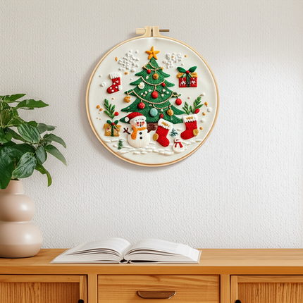 1 high-quality new Christmas series pattern DIY embroidery set material package. The set includes needles, threads, embroidery s - gallery 2