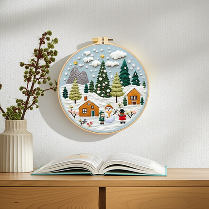 1 high-quality new Christmas series pattern DIY embroidery set material package. The set includes needles, threads, embroidery s - gallery 2