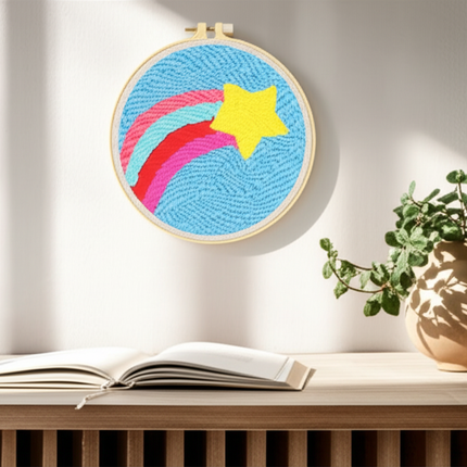 Simple Pattern Punch Needle Embroidery Kit for Beginners Kids DIY Needlework Wool Work Decorative Paintings Home Decor - gallery 2