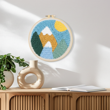 Mountains Scenery Punch Needle Embroidery Kit with Yarn for Beginners DIY Needlework Wool Work Decorative Paintings Home Decor - gallery 2
