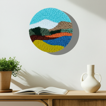 Mountains Scenery Punch Needle Embroidery Kit with Yarn for Beginners DIY Needlework Wool Work Decorative Paintings Home Decor - gallery 2