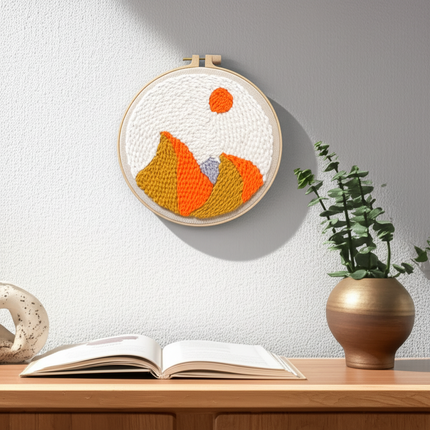 Mountains Scenery Punch Needle Embroidery Kit with Yarn for Beginners DIY Needlework Wool Work Decorative Paintings Home Decor - gallery 2