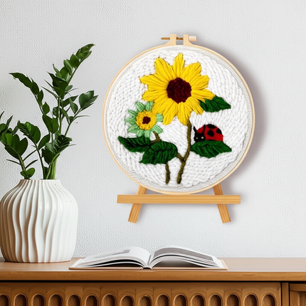 Punch Needles Embroidery Package Kit Beginner Flower Yarn Magic Needle For Embroidery Set Home Decor Needle Art Craft Kit Gift - gallery 2