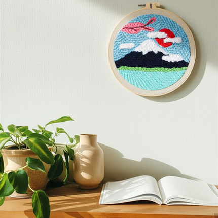 Mountains Scenery Punch Needle Embroidery Kit with Yarn for Beginners DIY Needlework Wool Work Decorative Paintings Home Decor - gallery 2