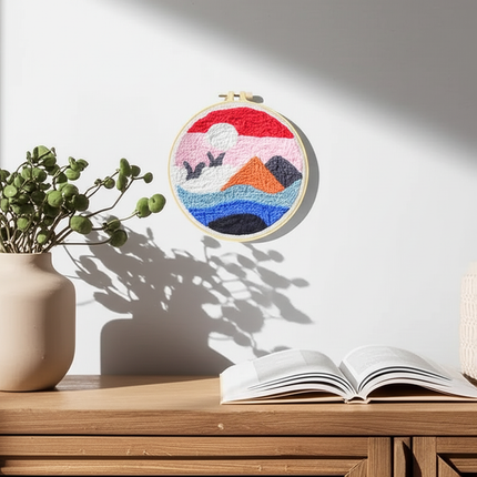 Mountains Scenery Punch Needle Embroidery Kit with Yarn for Beginners DIY Needlework Wool Work Decorative Paintings Home Decor - gallery 2