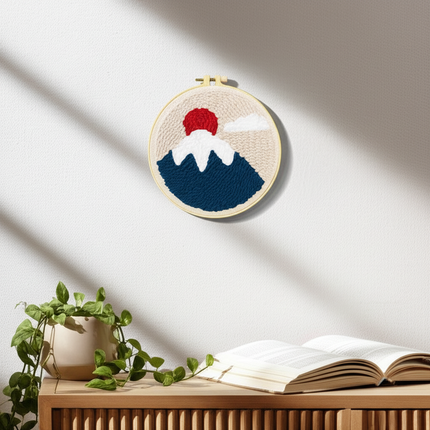 Mountains Scenery Punch Needle Embroidery Kit with Yarn for Beginners DIY Needlework Wool Work Decorative Paintings Home Decor - gallery 2