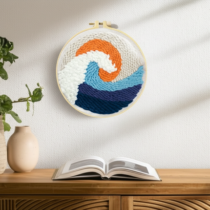Cartoon Unicorn Dolphin Embroidery Patterns Punch Needle Kits Soft Yarn Needlework DIY Craft Kit - gallery 2